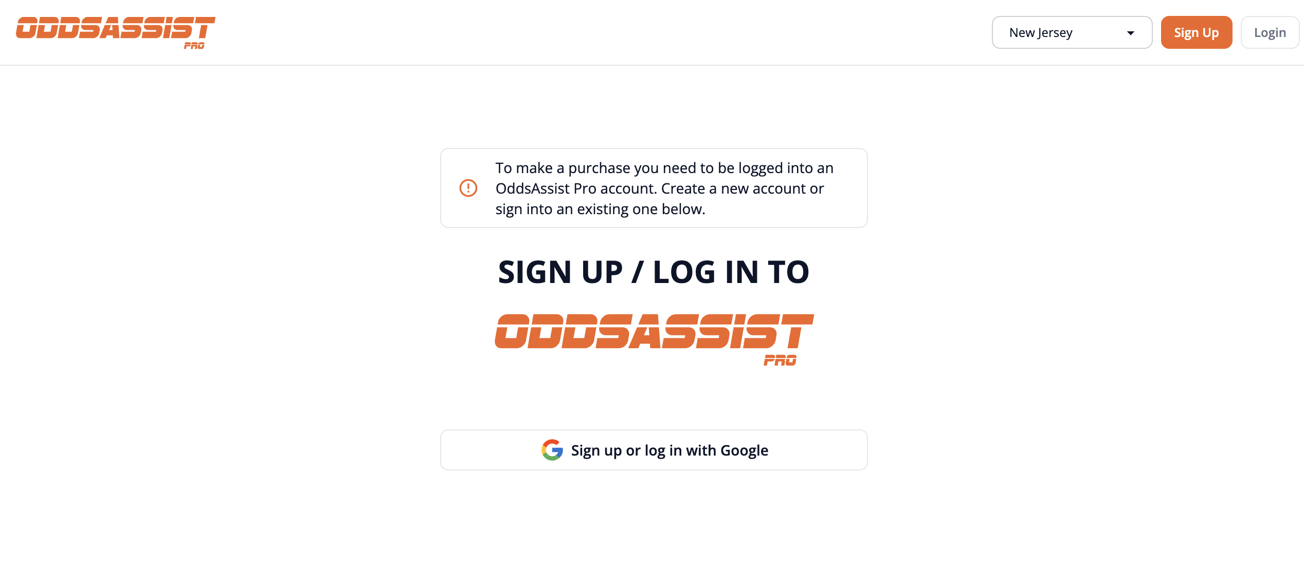 Create Odds Assist Pro account